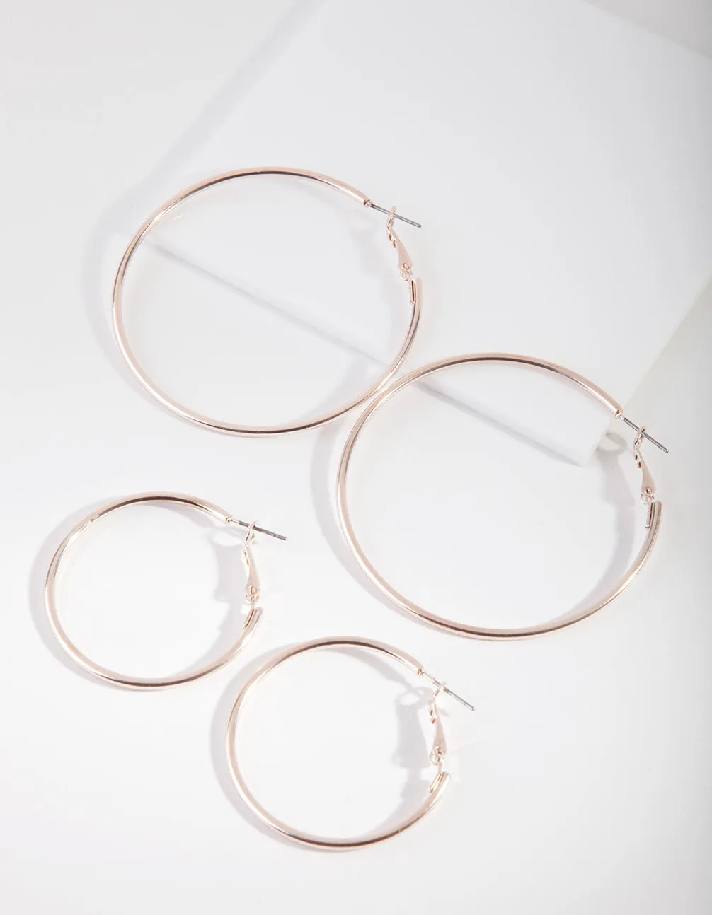 Rose Gold Double Size Hoop Earring Pack