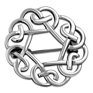 Rounded Sterling Silver Celtic Brooch