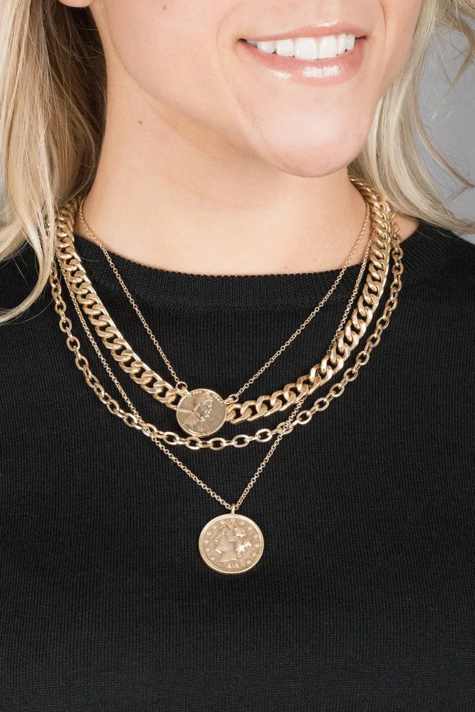 Saachi Sikka Coin Layered Chain Necklace