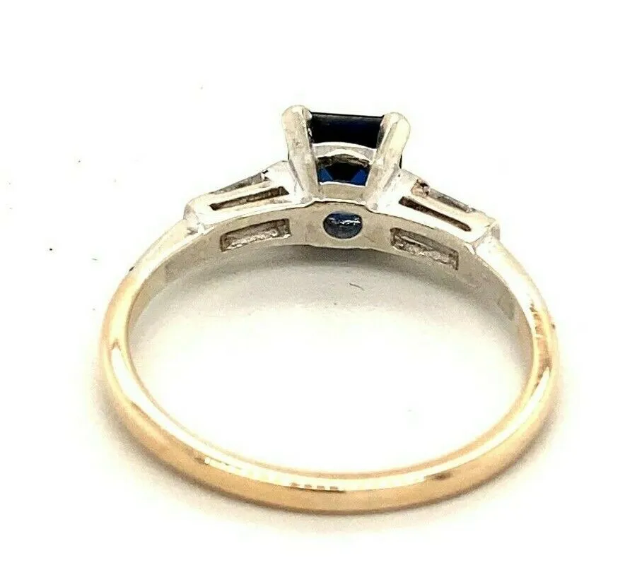 Sapphire & Cubic Zirconia 9ct Yellow & White Gold Ring