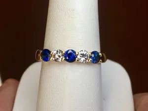 Sapphire And Diamond 18 K Yellow Gold Ring