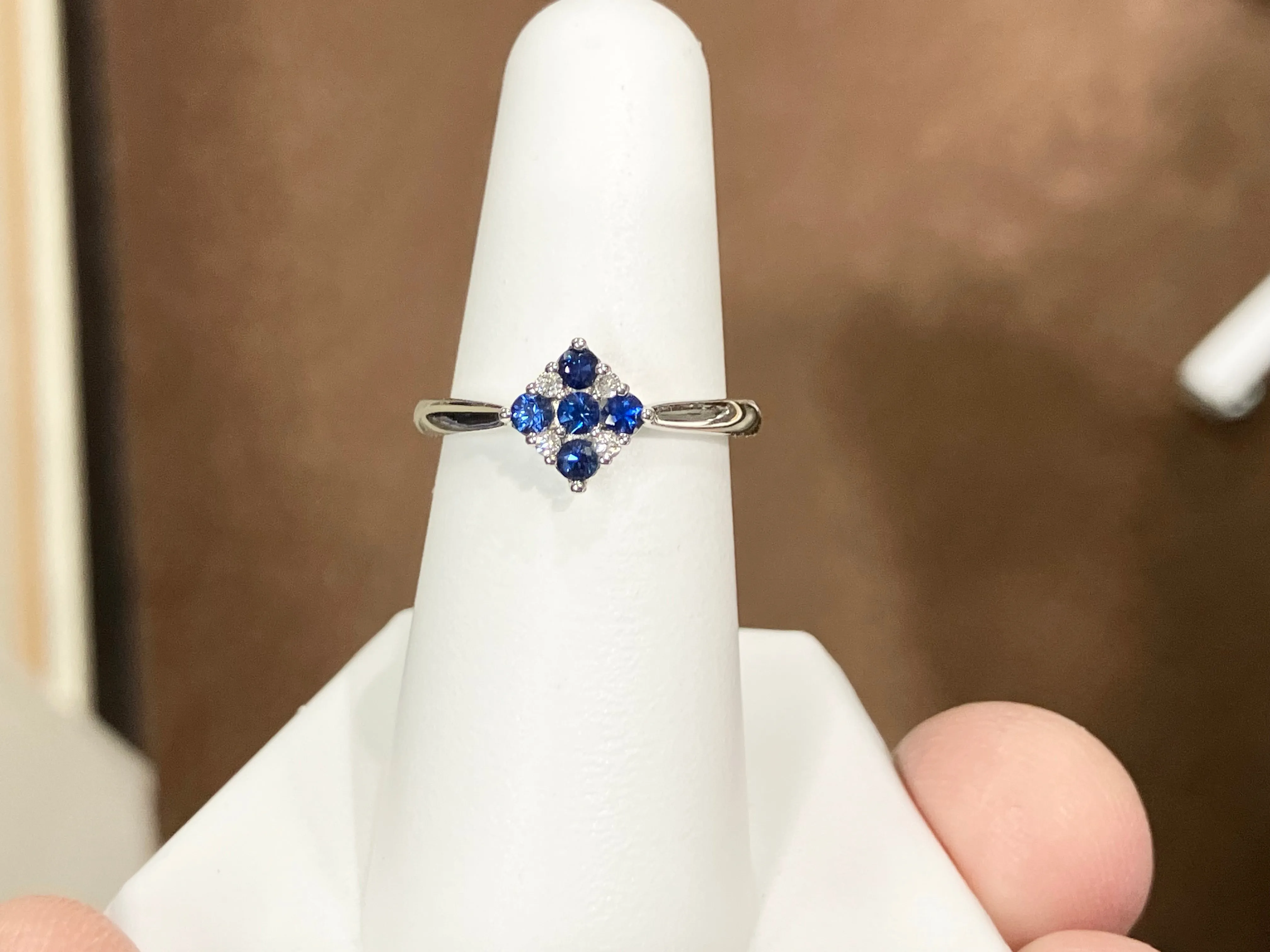 Sapphire And Diamond White Gold Ring