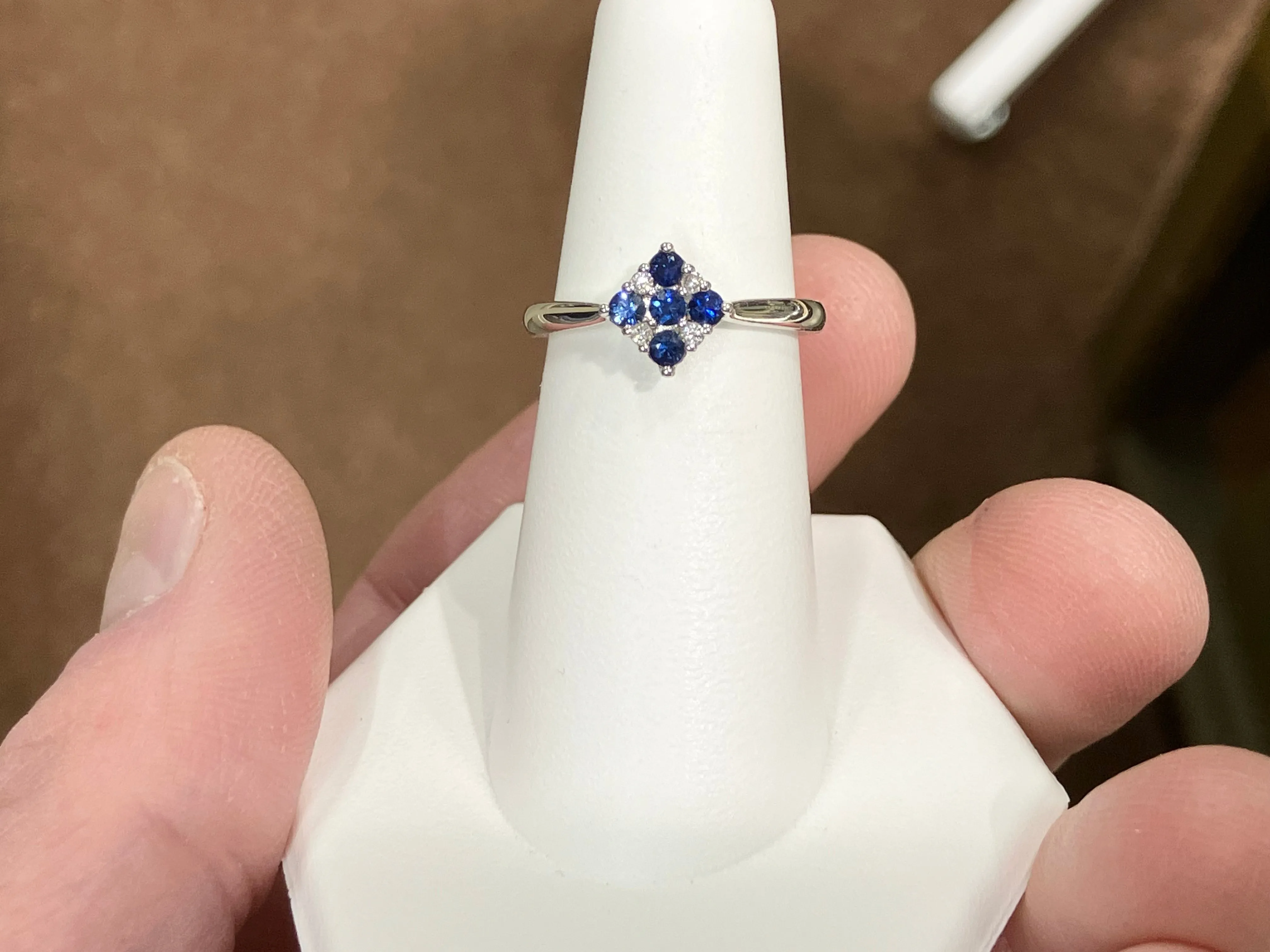 Sapphire And Diamond White Gold Ring