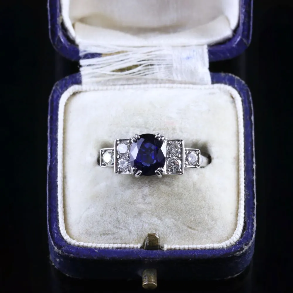 Sapphire Diamond 18Ct Engagement Ring 1.60Ct Sapphire