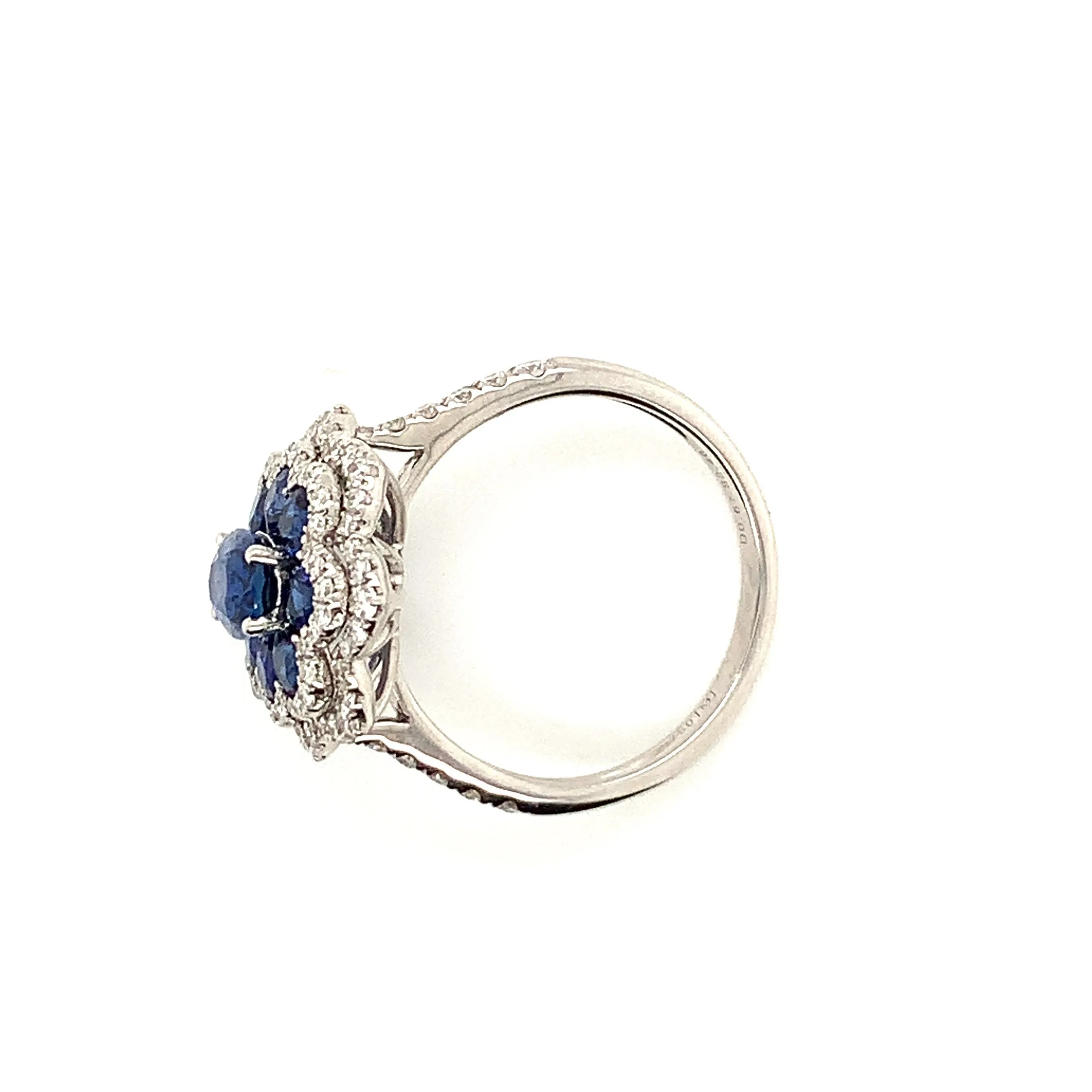 Sapphire Diamond Flower Ring