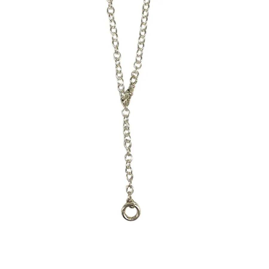 Silver Cable Chain Lariat With Enhancer