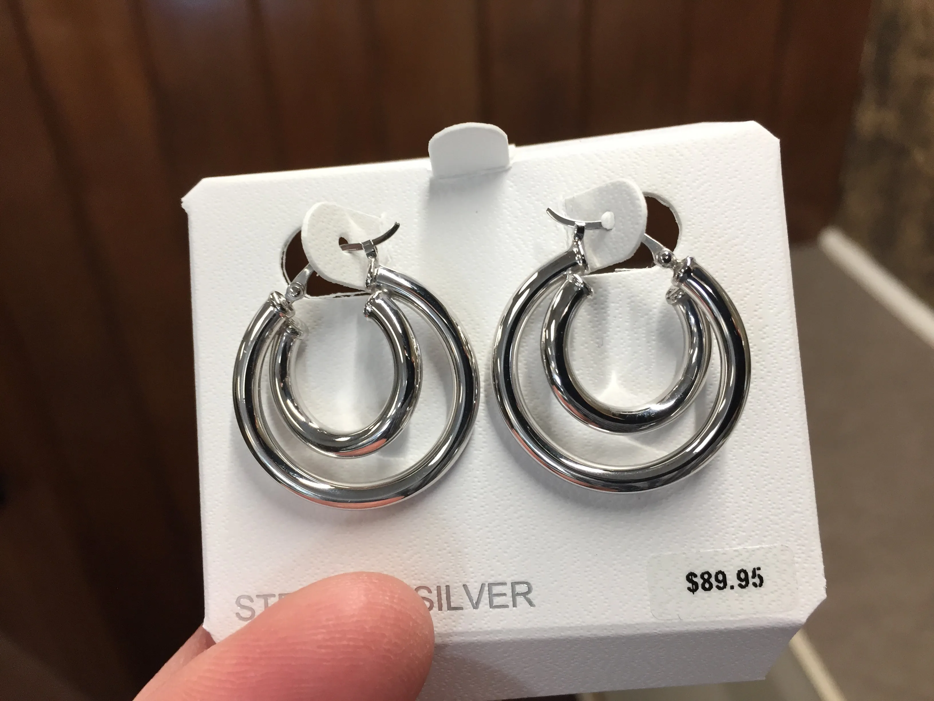 Silver Double Hoop Earrings