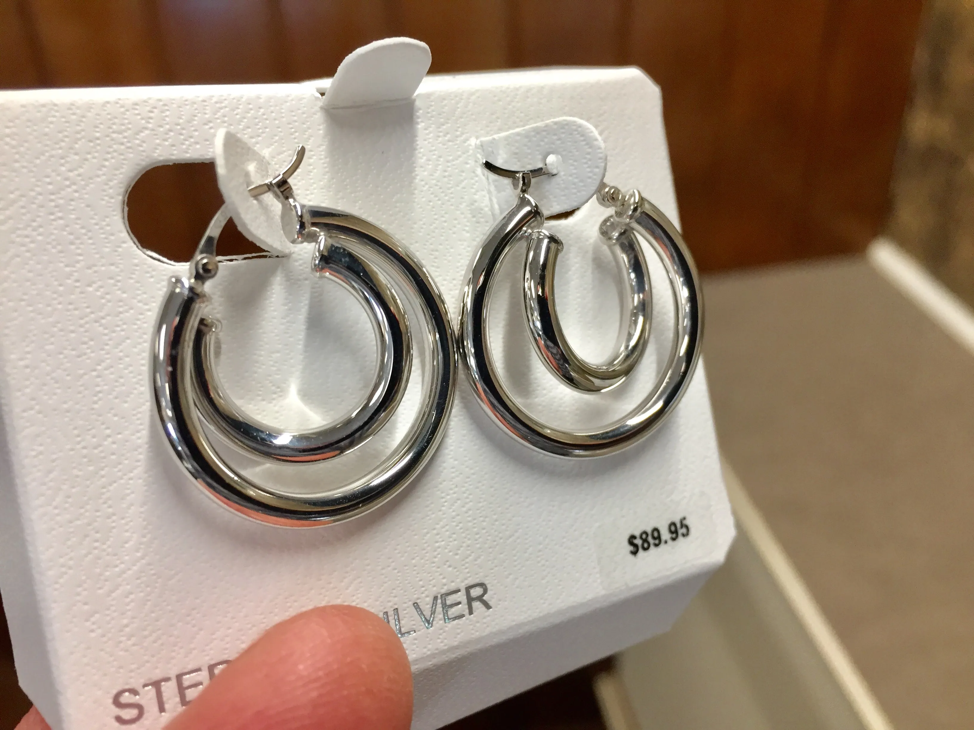 Silver Double Hoop Earrings