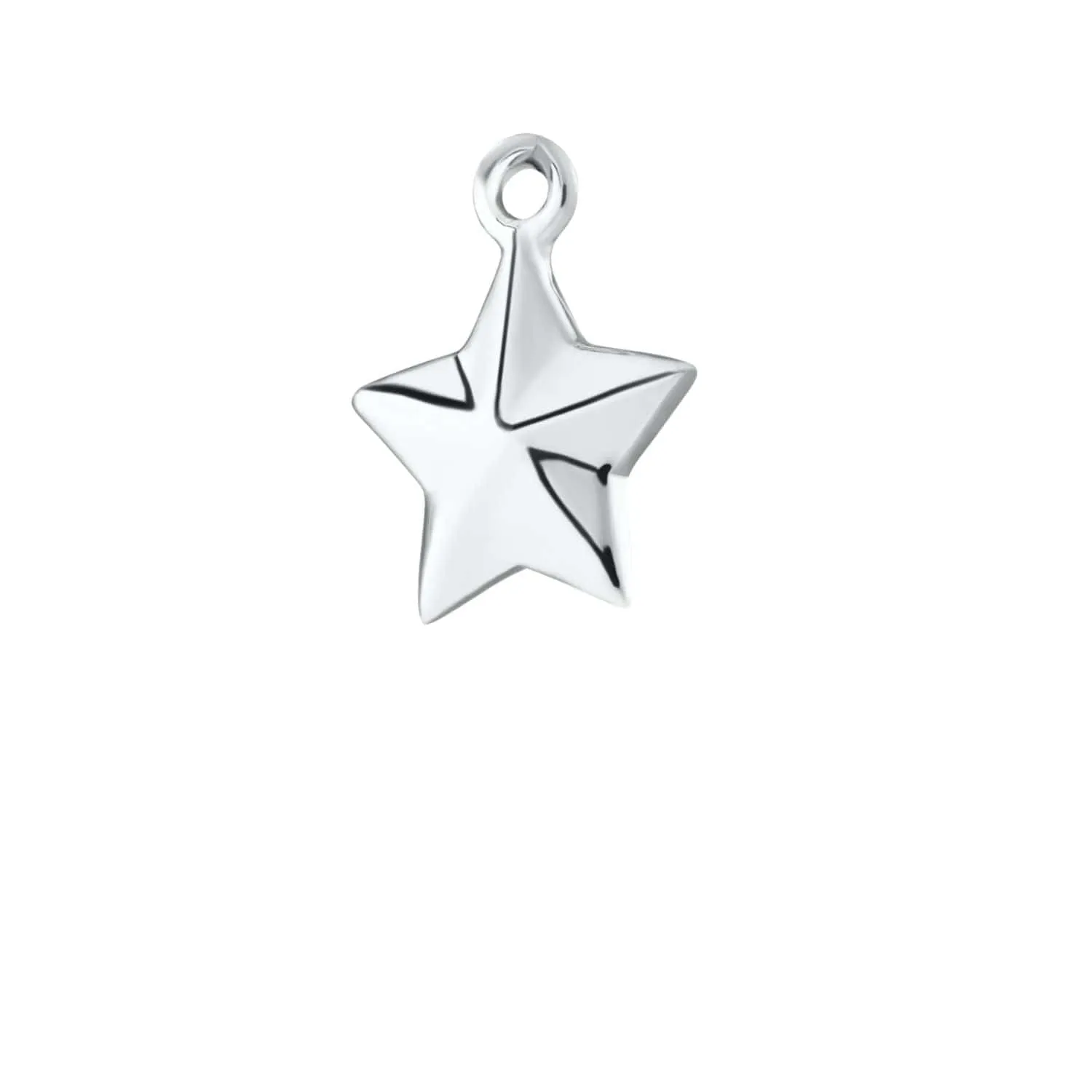 Silver Faceted Star Single Earring Charm