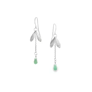 Silver Lucky Leaf Drop Earrings