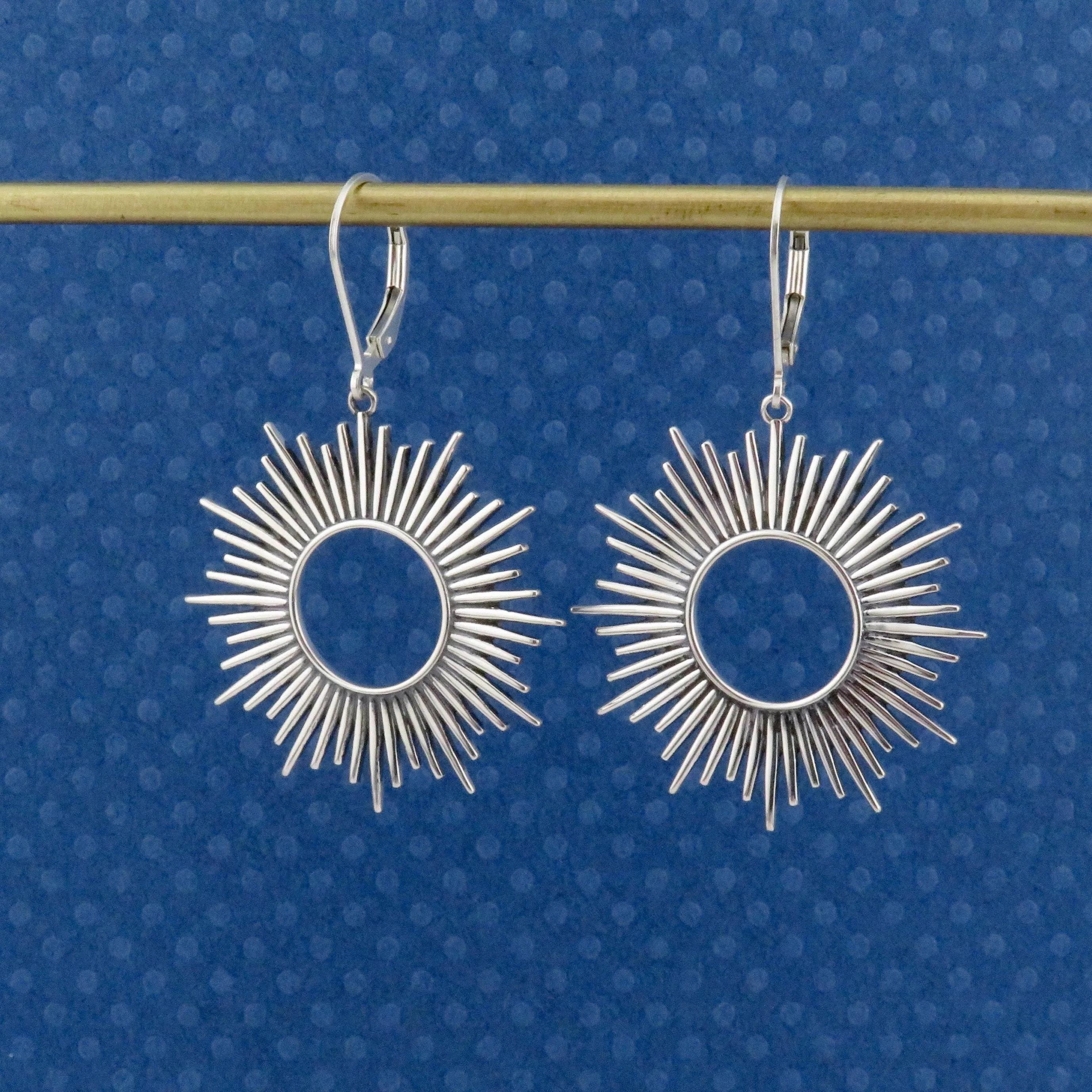 Silver Sunburst Earrings