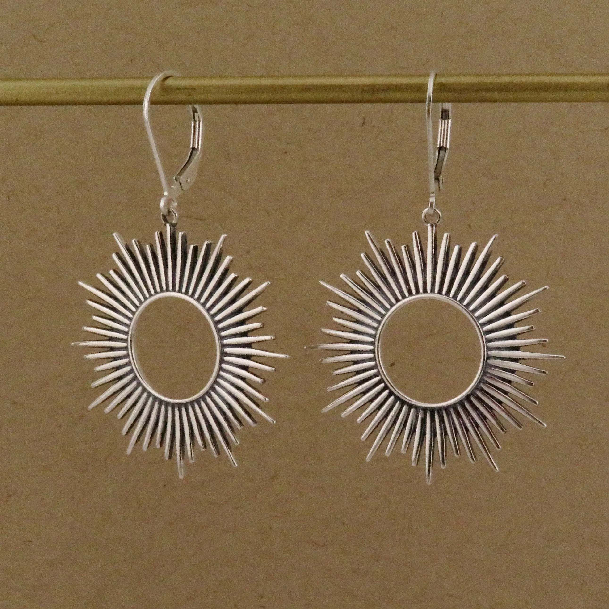 Silver Sunburst Earrings