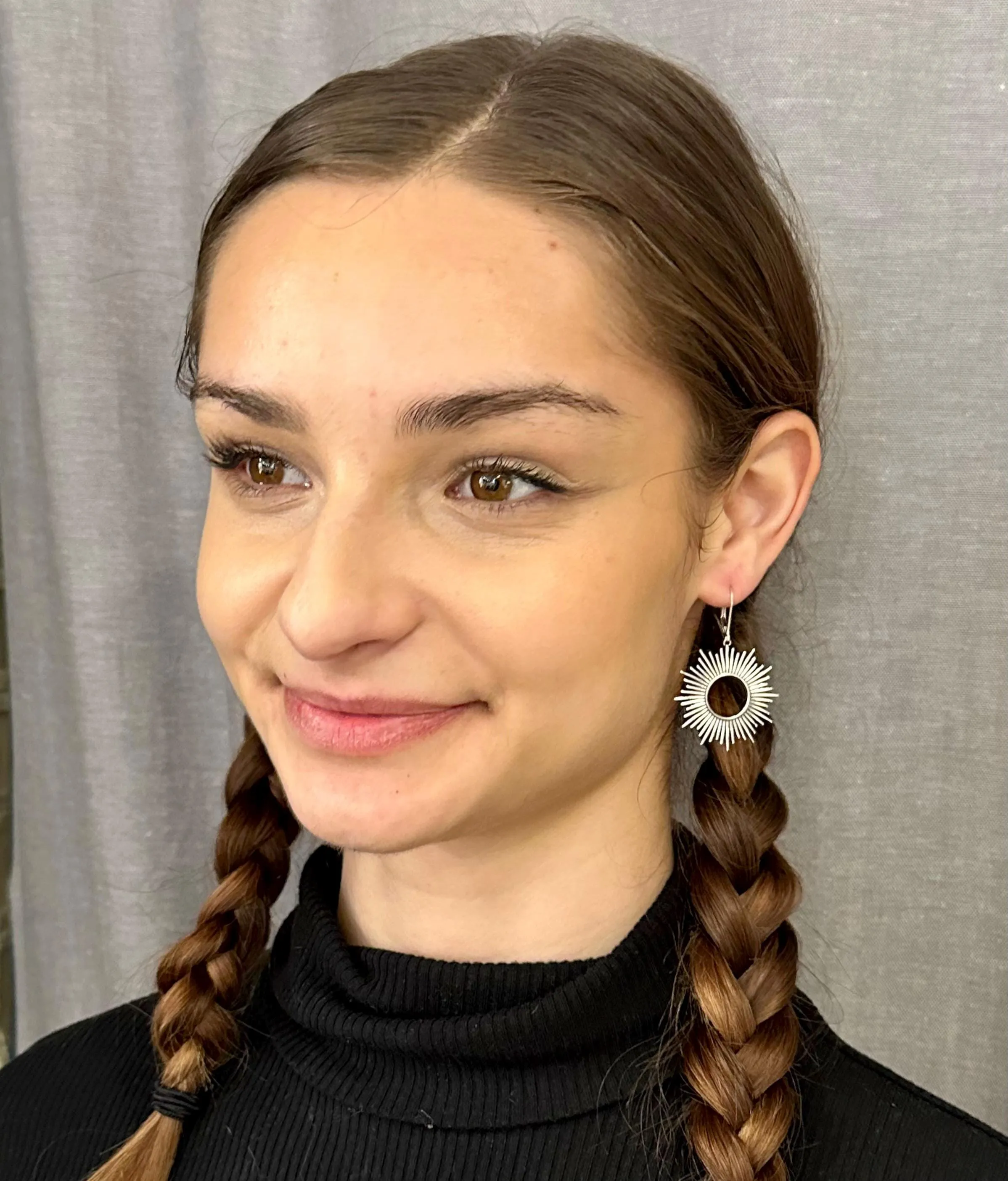 Silver Sunburst Earrings