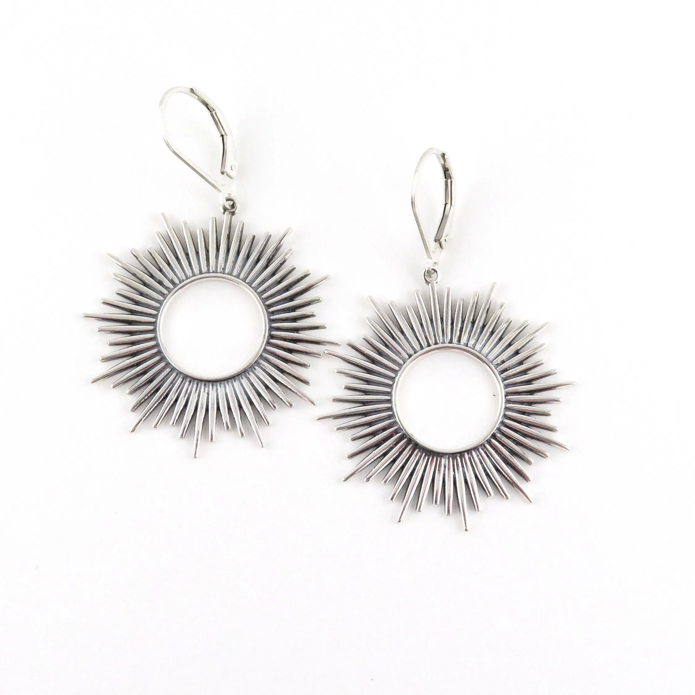 Silver Sunburst Earrings