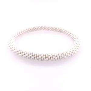 Solid White Seed Bead Bracelet