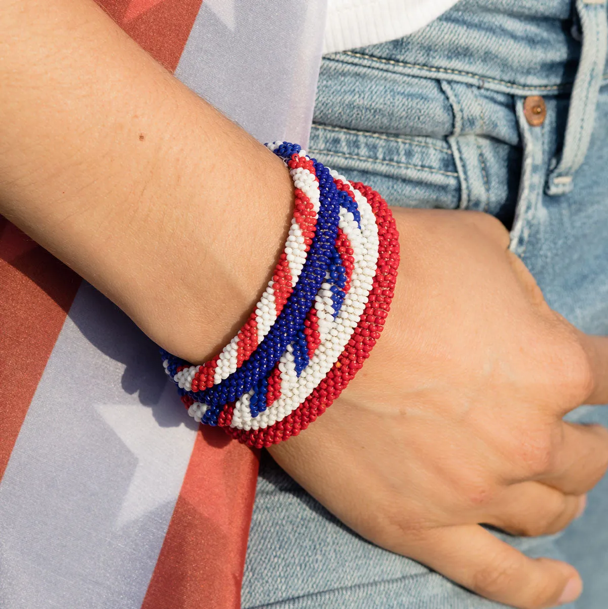 Solid White Seed Bead Bracelet