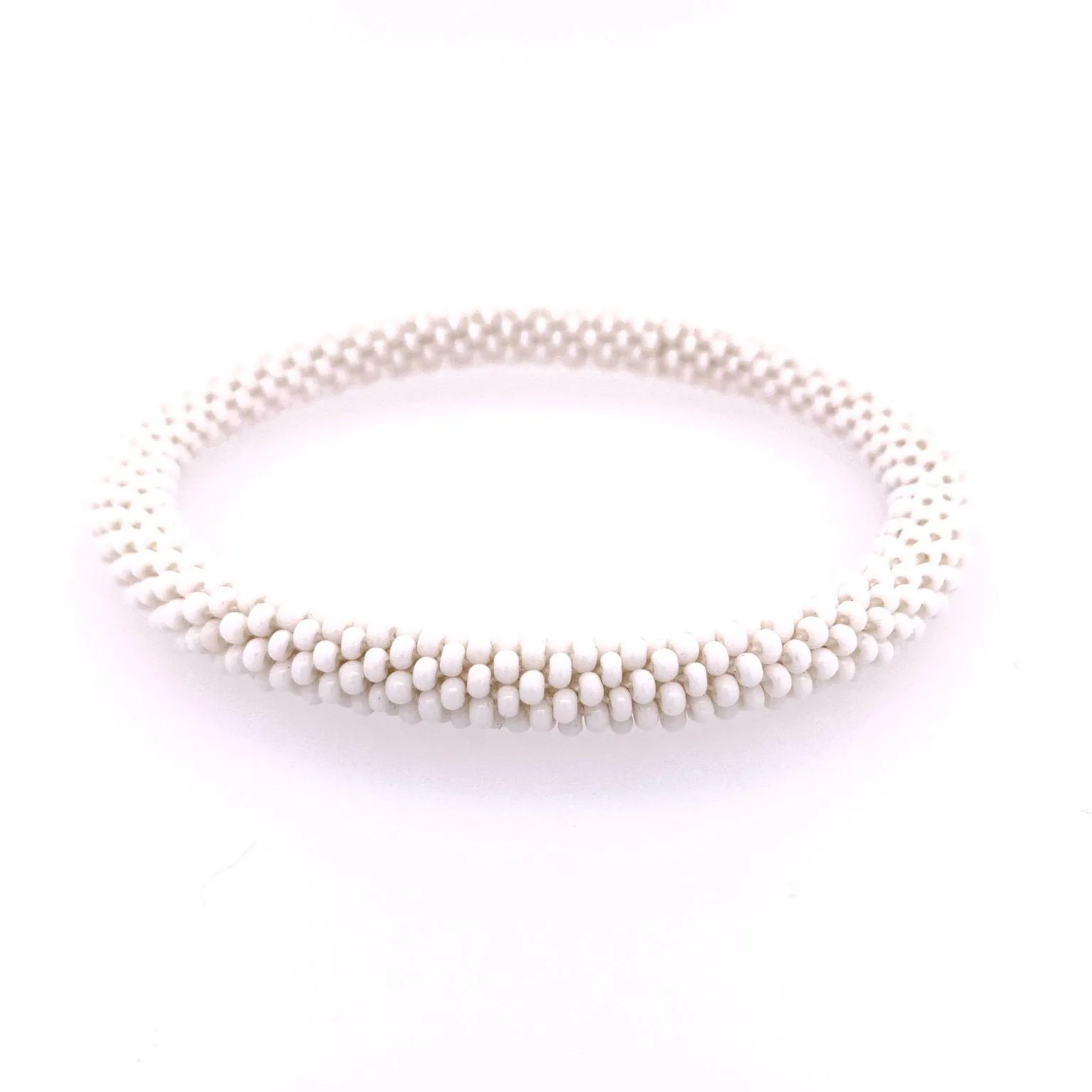 Solid White Seed Bead Bracelet