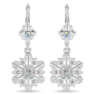 Sparkling Winter Snowflake Drop Earrings Ritzy Couture DeLuxe - Fine Silver Plate