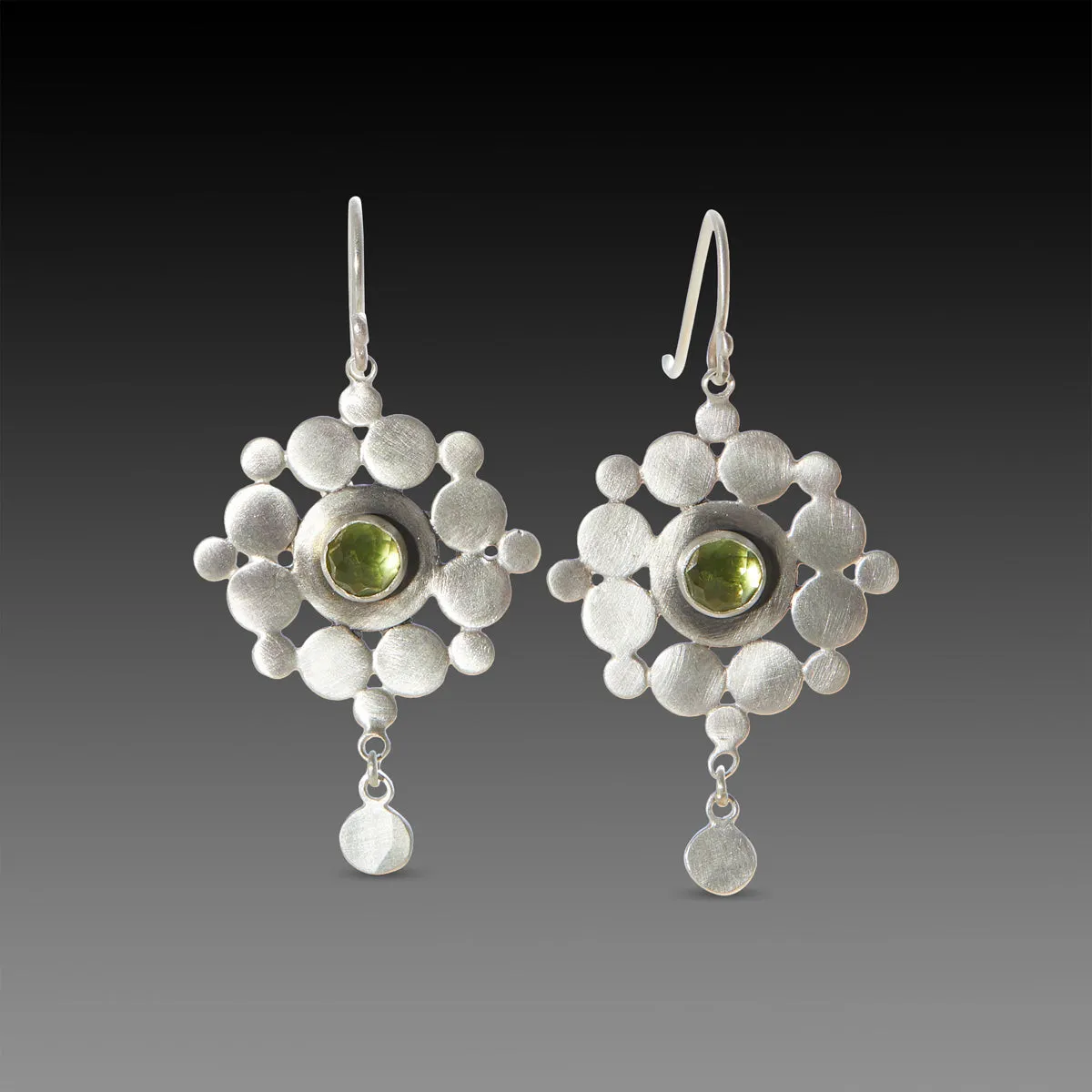 Sterling & Peridot Mandala Earrings