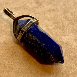 Sterling Bezel-Set Lapis Pendant