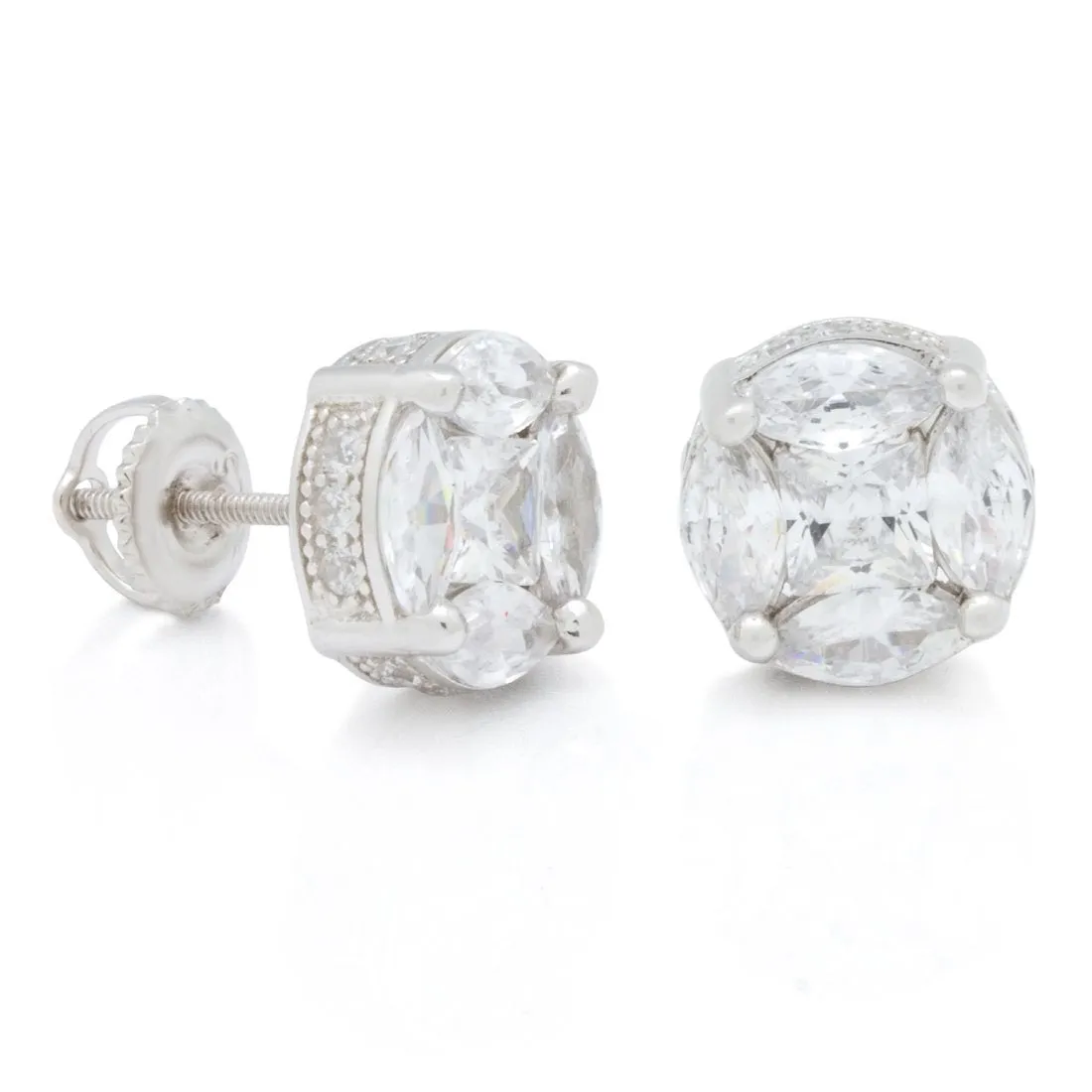 Sterling Silver Button Earrings