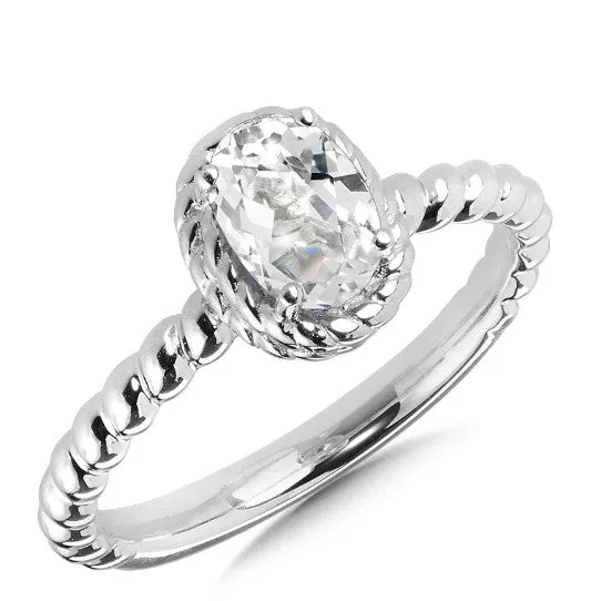 Sterling Silver Created White Sapphire Ring