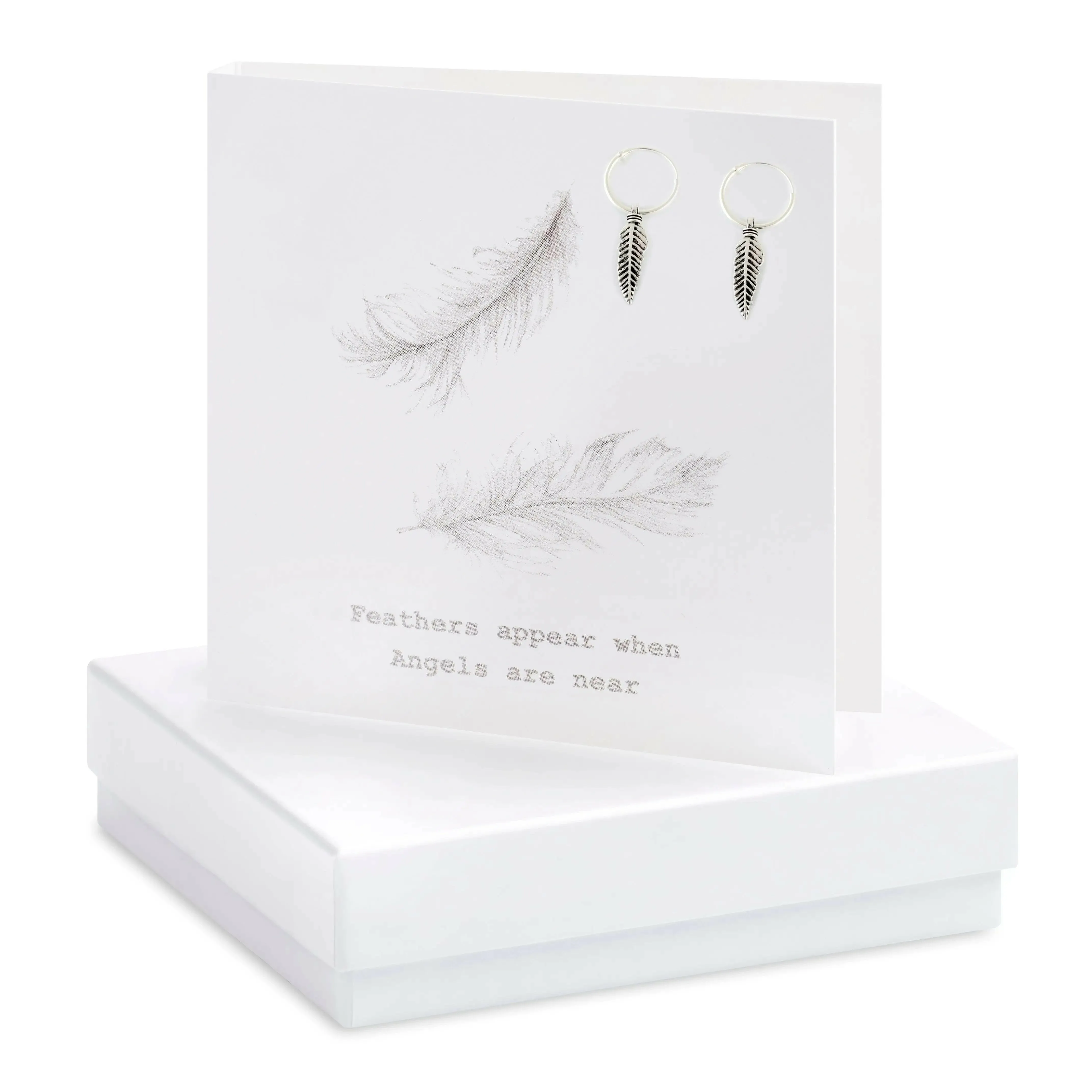 Sterling Silver Feather Hoop Earrings - Handcrafted Gift for Her