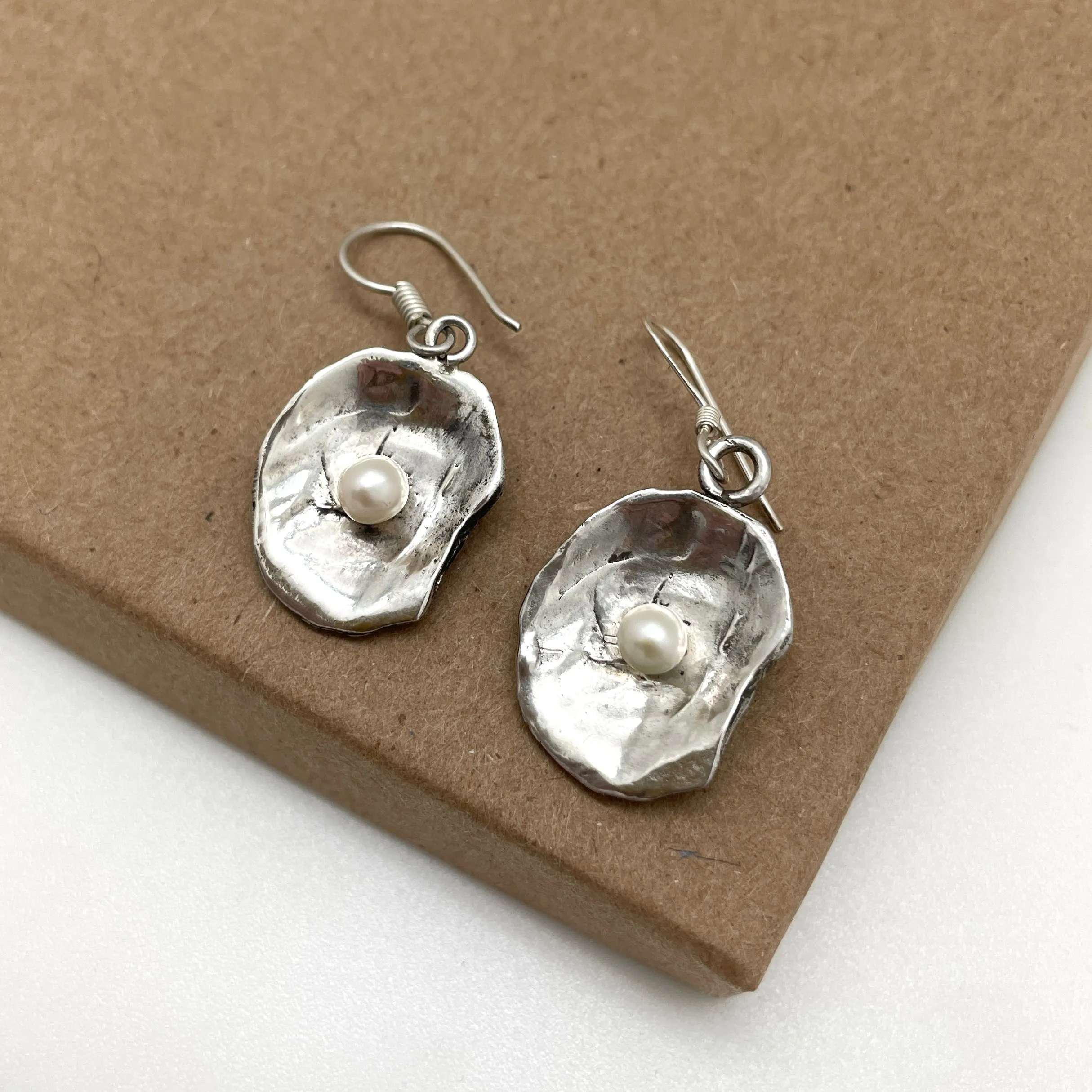 Sterling Silver Oyster Shell Pendants and Earrings