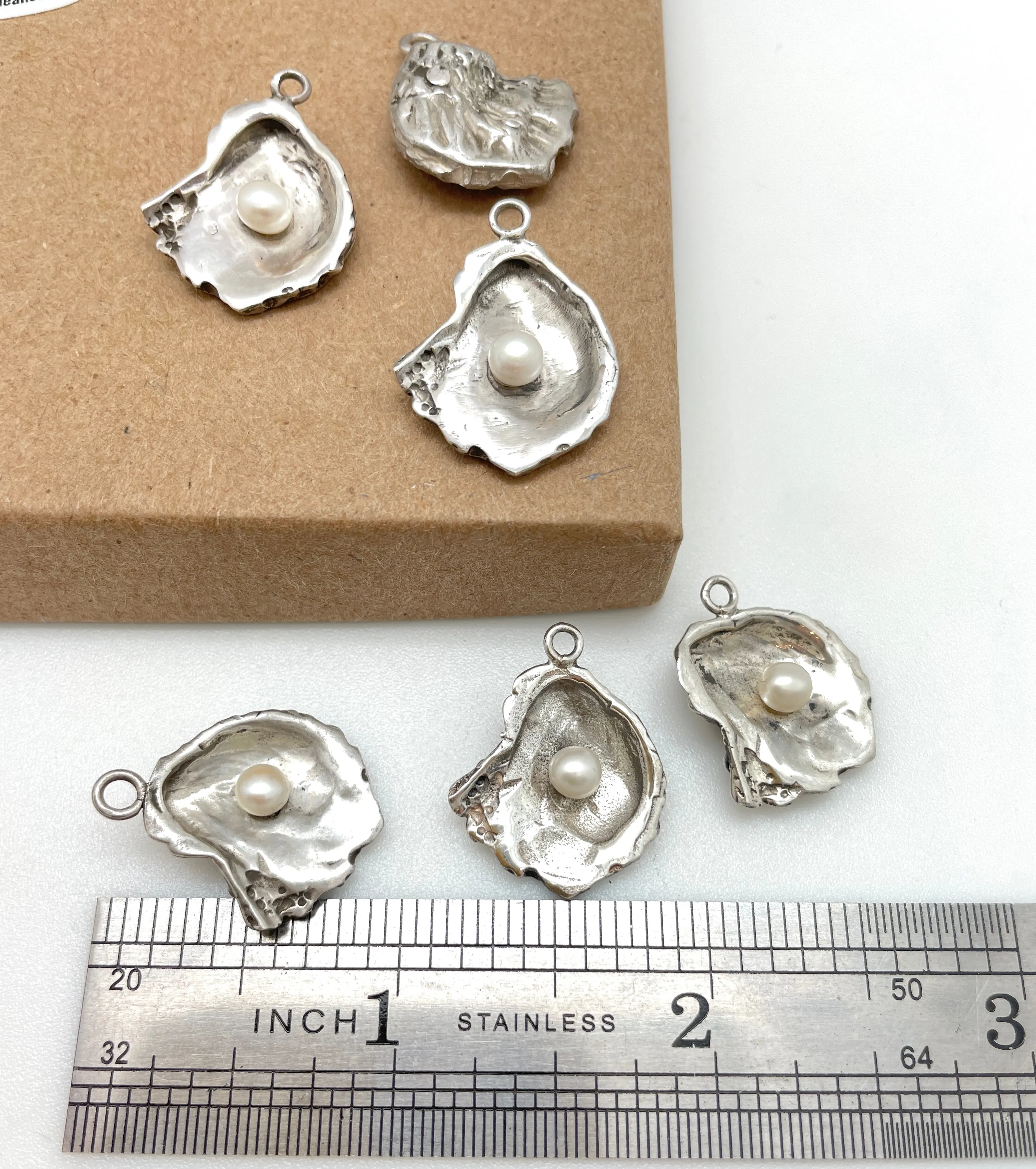 Sterling Silver Oyster Shell Pendants and Earrings