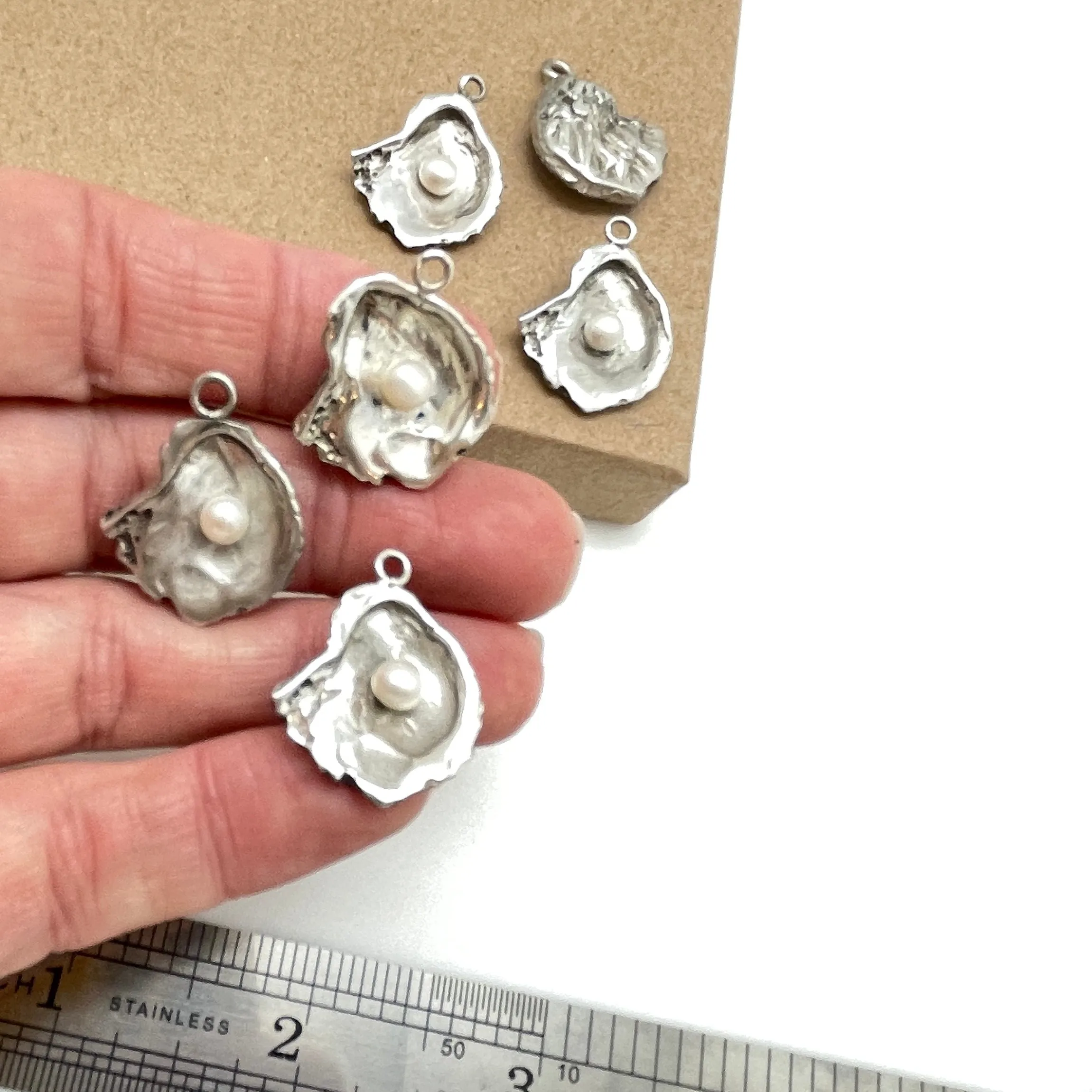 Sterling Silver Oyster Shell Pendants and Earrings