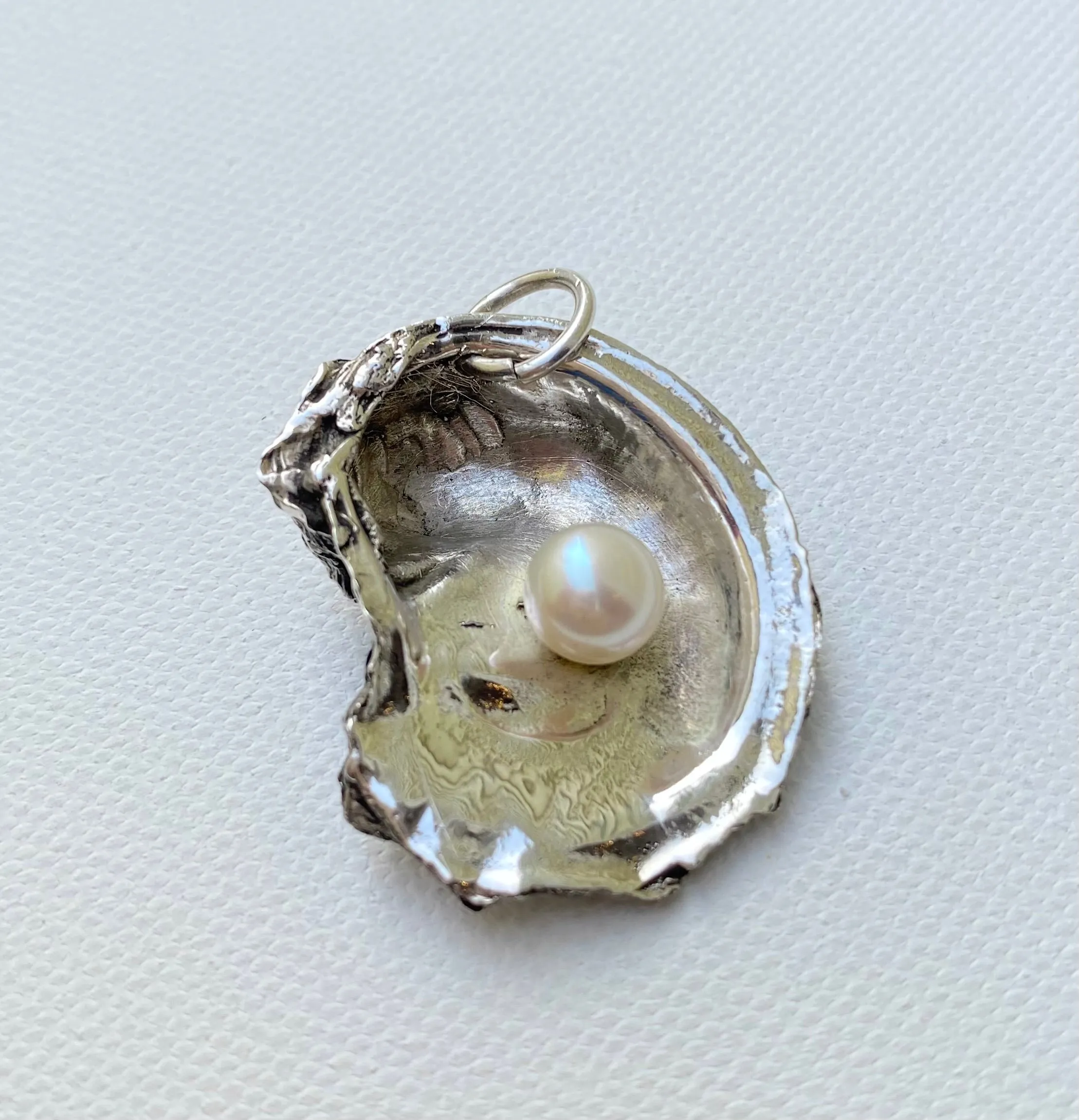 Sterling Silver Oyster Shell Pendants and Earrings