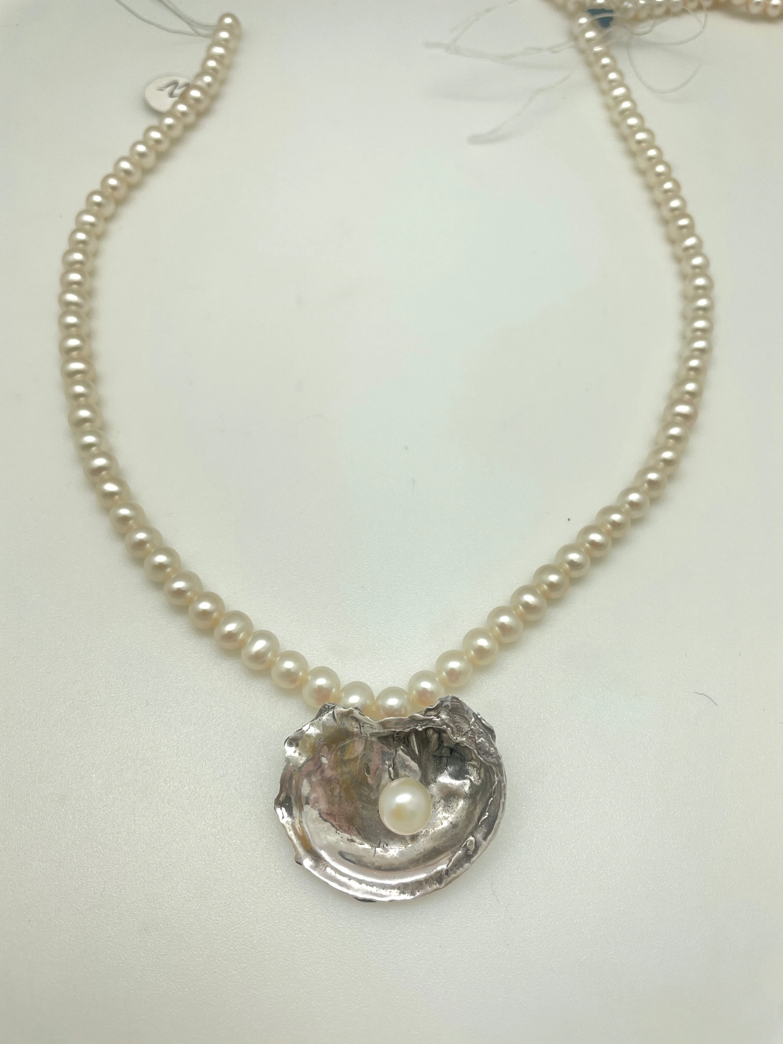 Sterling Silver Oyster Shell Pendants and Earrings