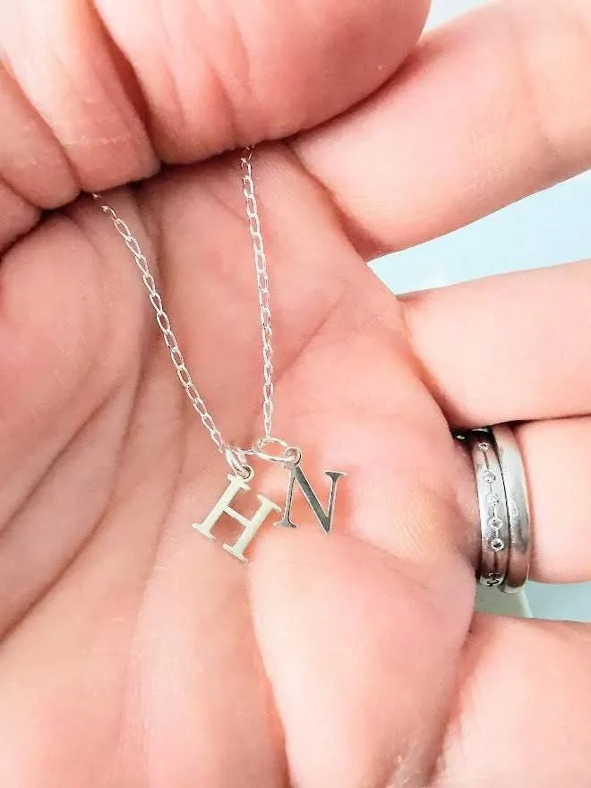 Sterling Silver Personalised Double Initial Necklace