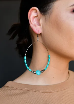 The Carli Beaded Wire Hoop Earrings