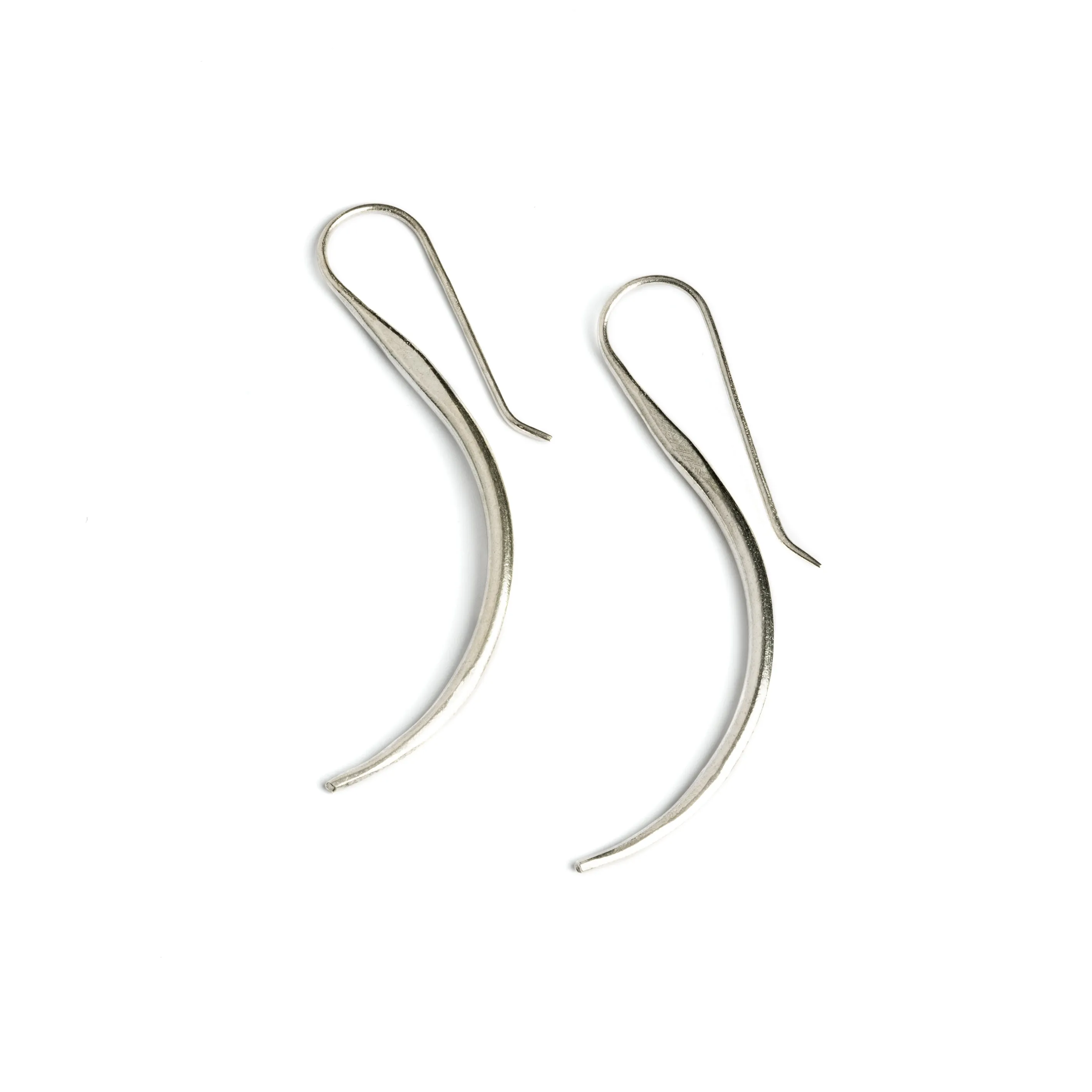 Tribal Silver Shiva Moon Earrings