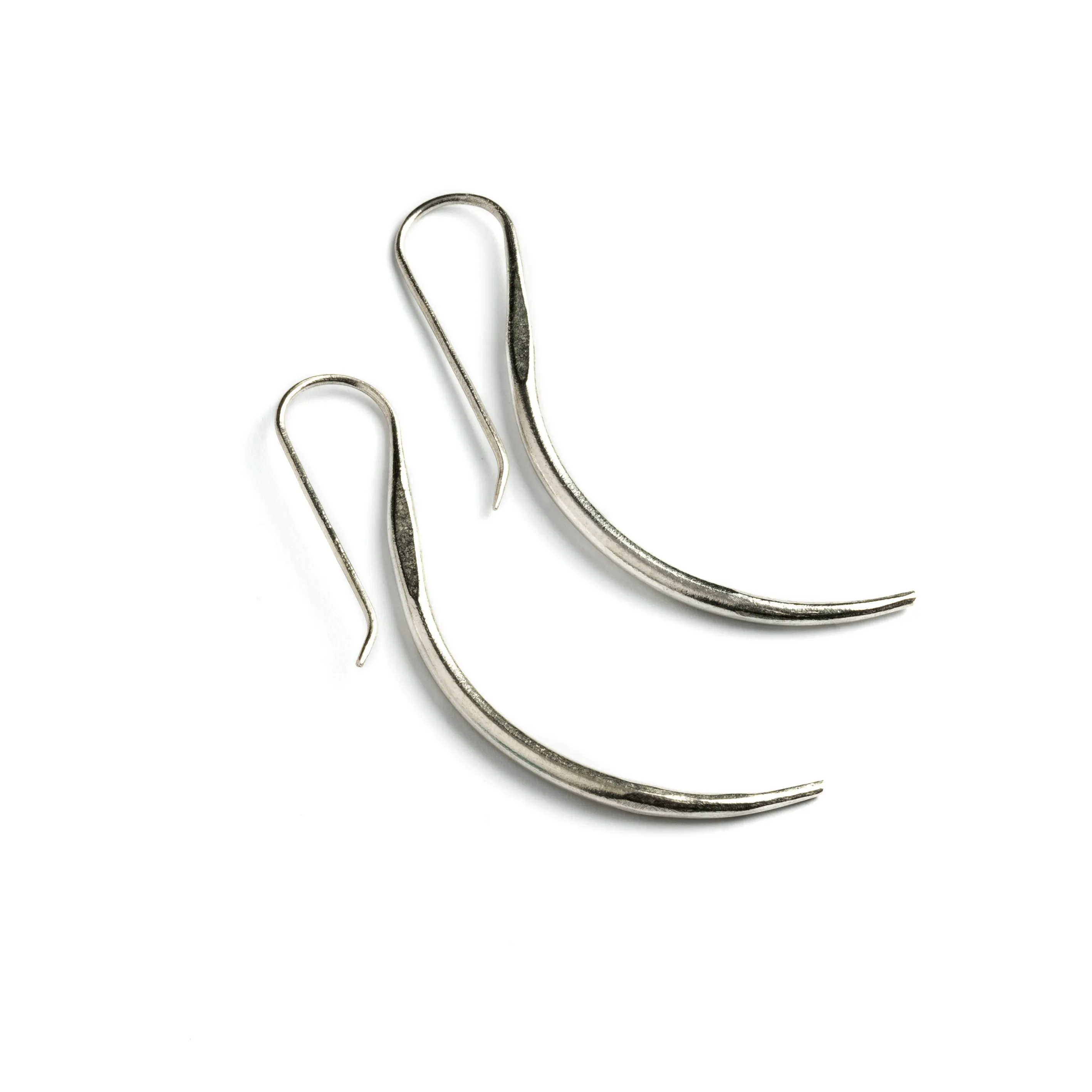 Tribal Silver Shiva Moon Earrings