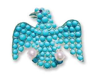 Turquoise Eagle Pin