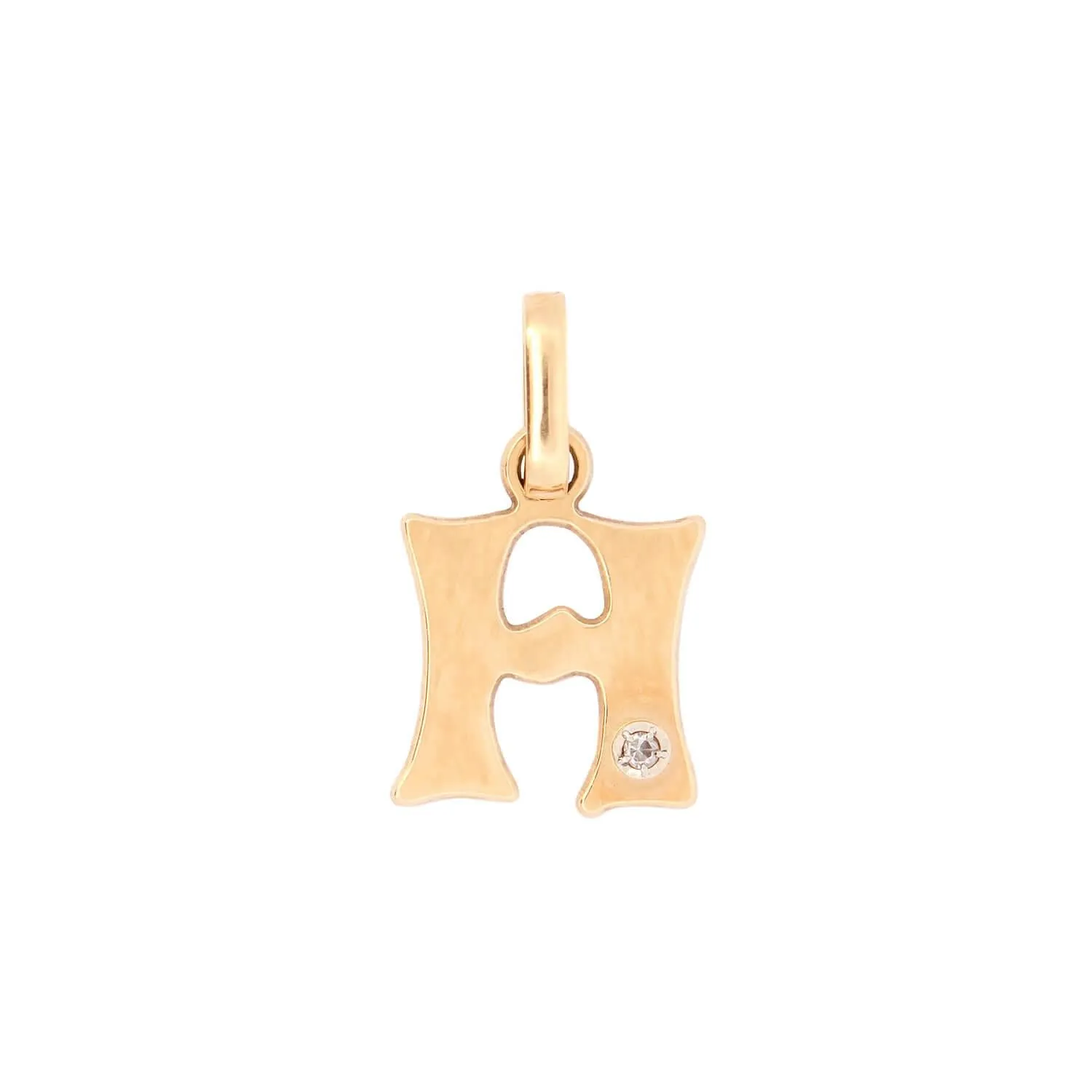 Vintage 18k Diamond "H" Charm