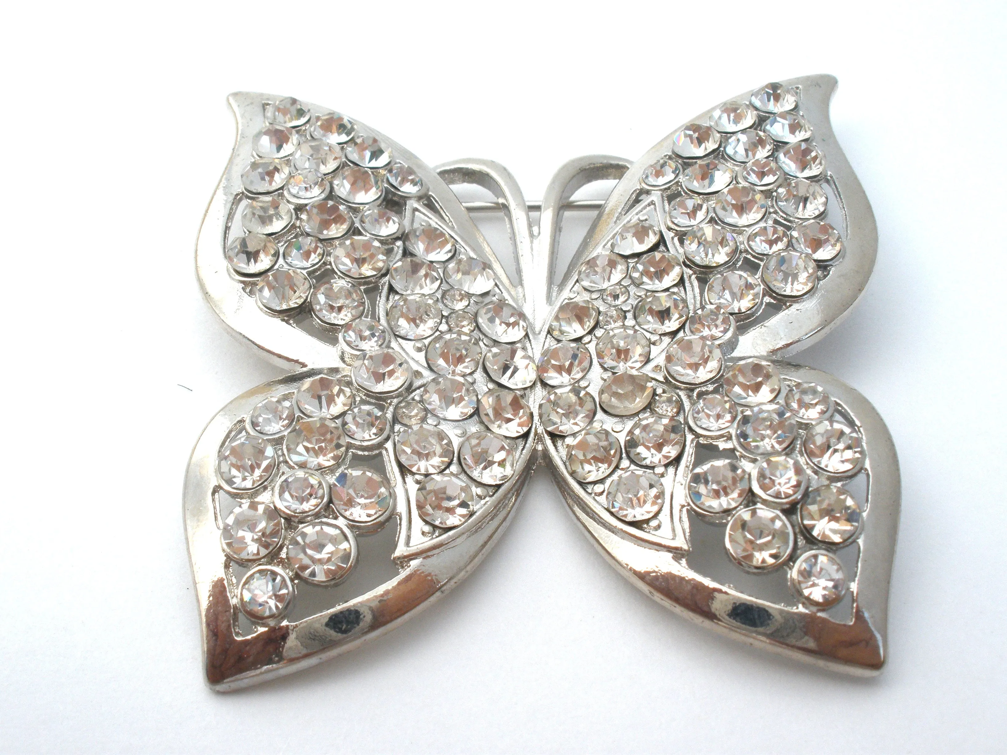 Vintage Butterfly Rhinestone Brooch Pin