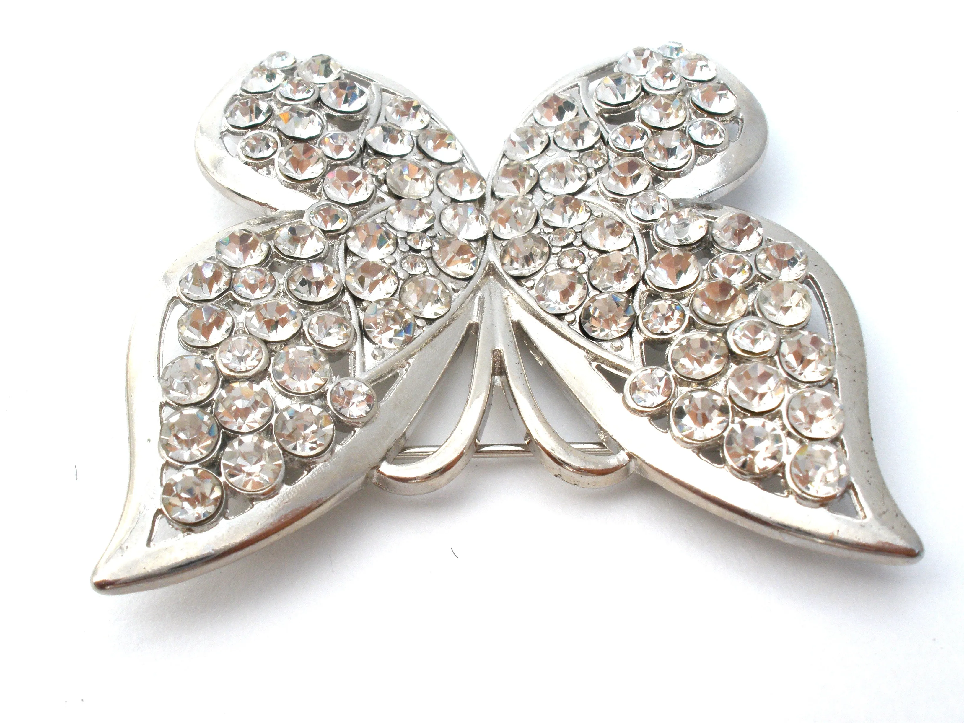 Vintage Butterfly Rhinestone Brooch Pin