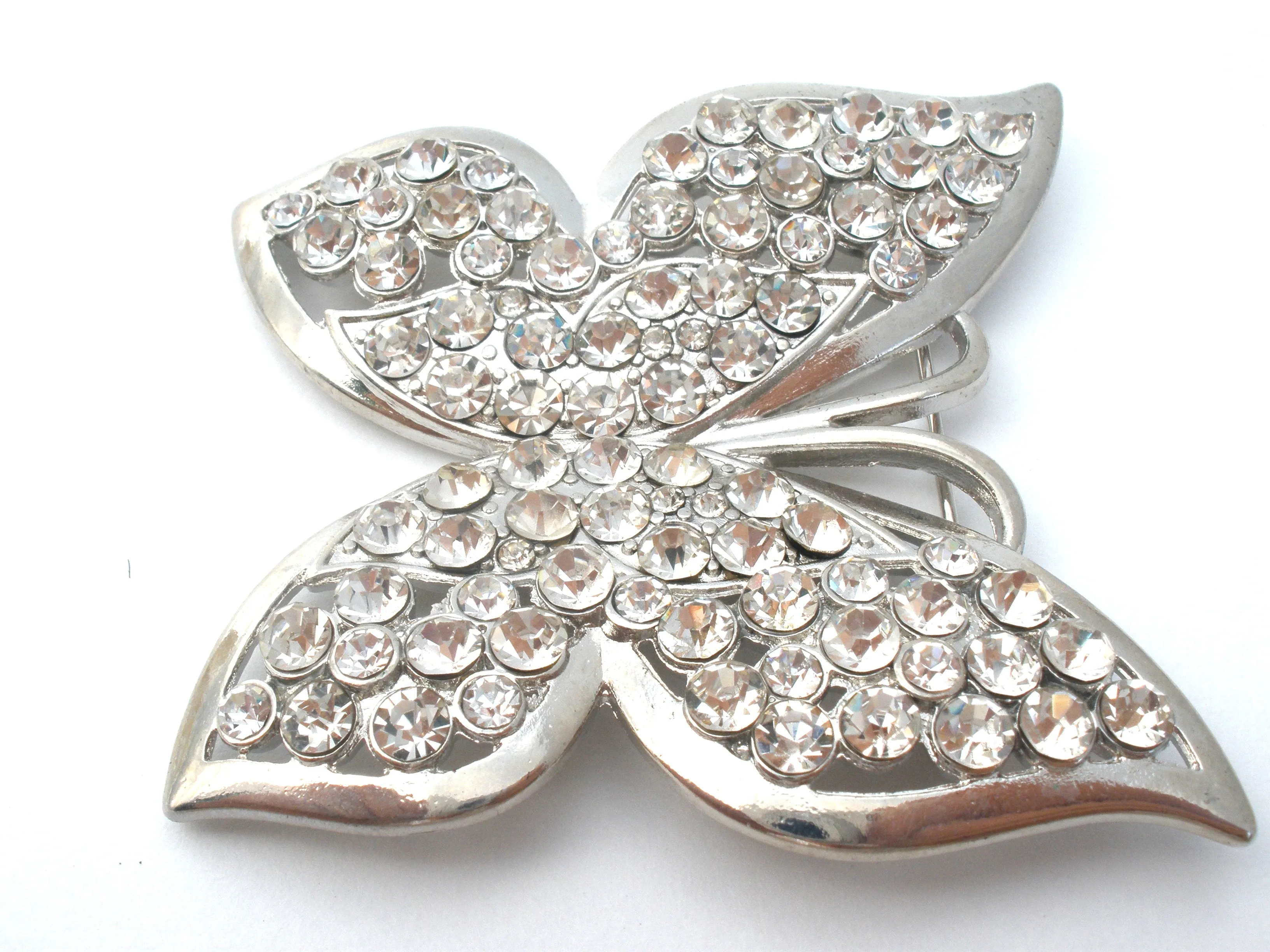 Vintage Butterfly Rhinestone Brooch Pin