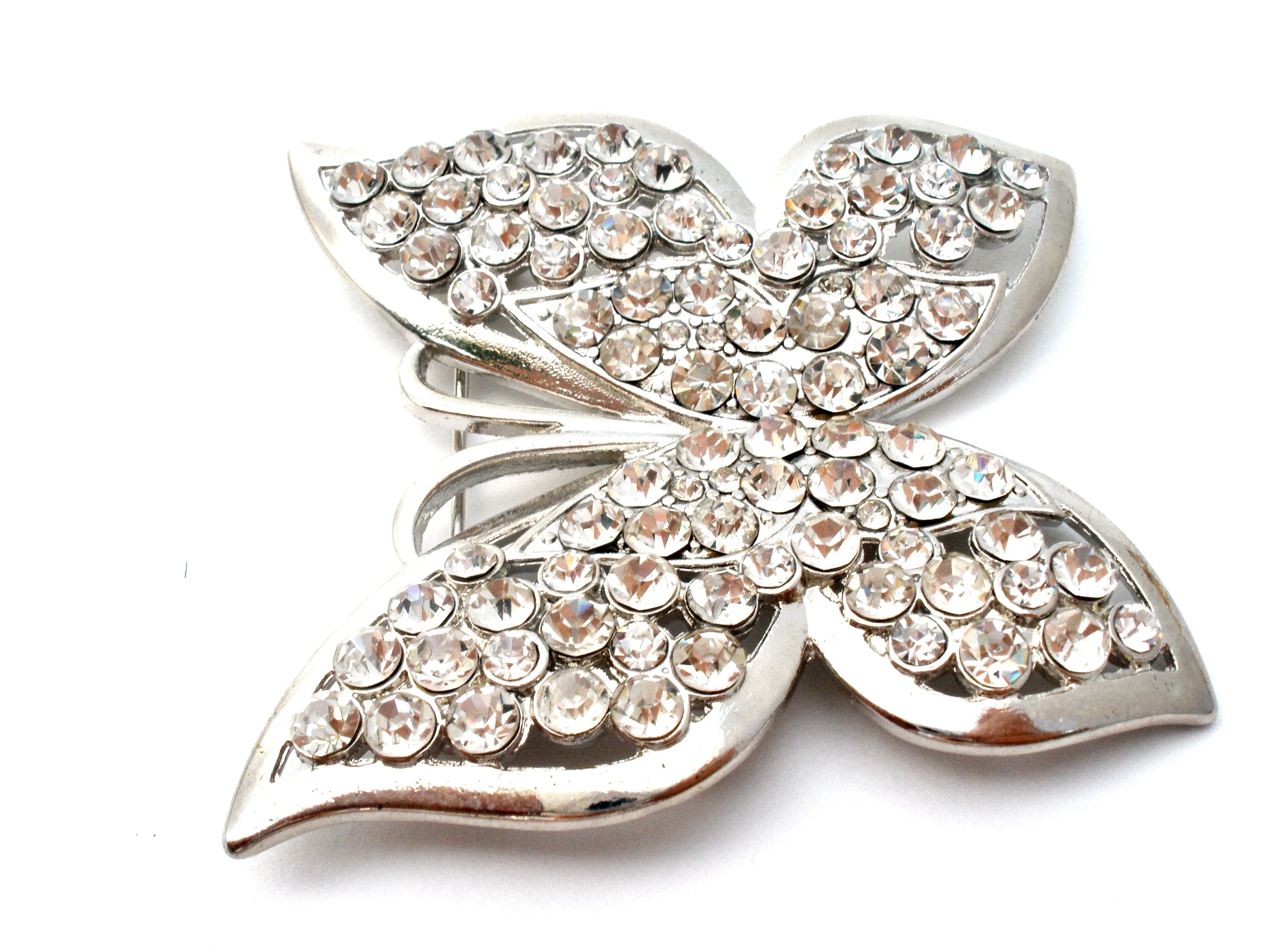 Vintage Butterfly Rhinestone Brooch Pin