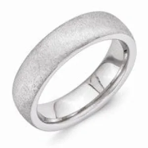 Vitalium Stone Finish 6mm Domed Wedding Band Ring