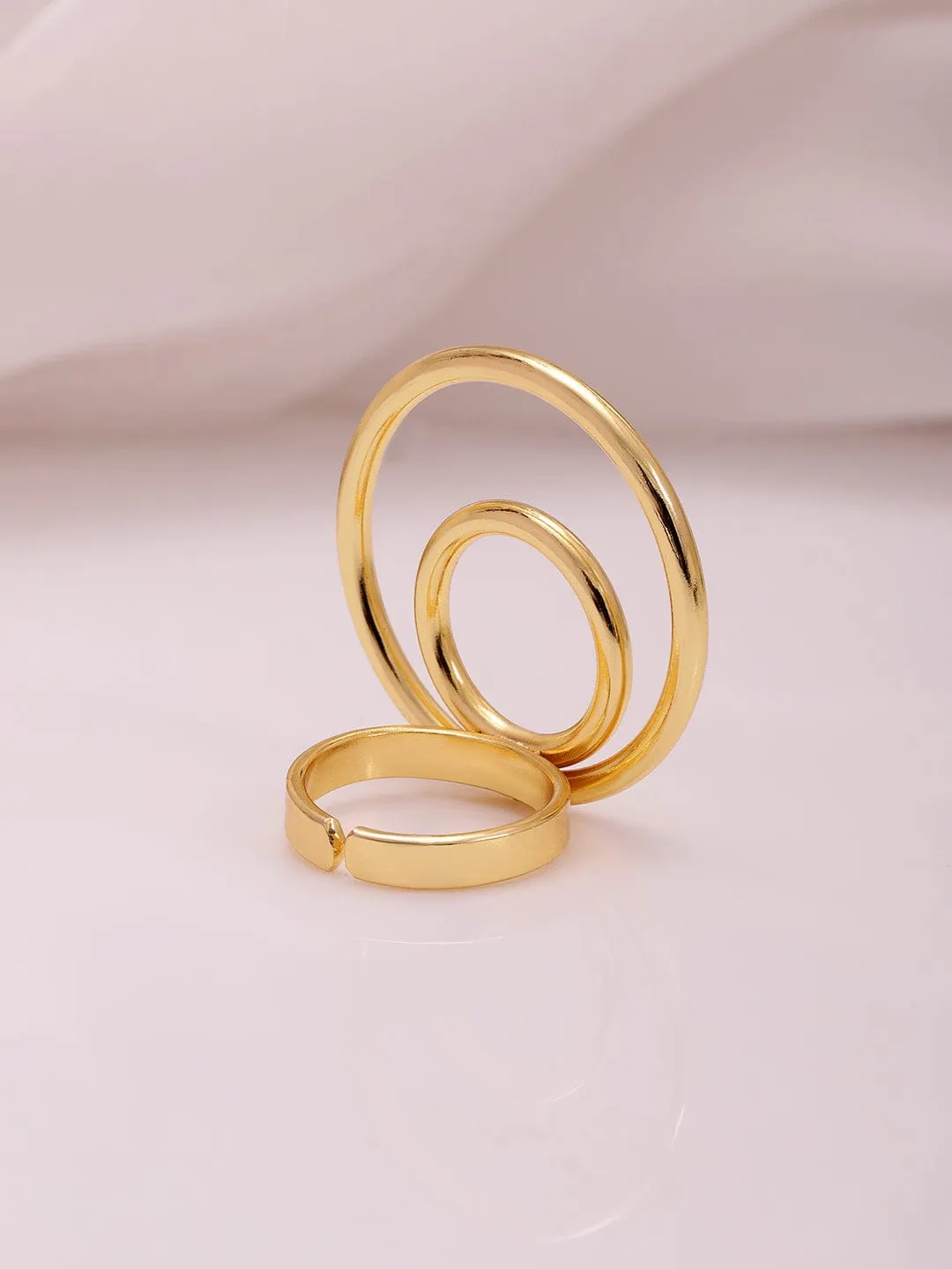 Women 18KT Gold Plated Brass Spiral Finger Ring