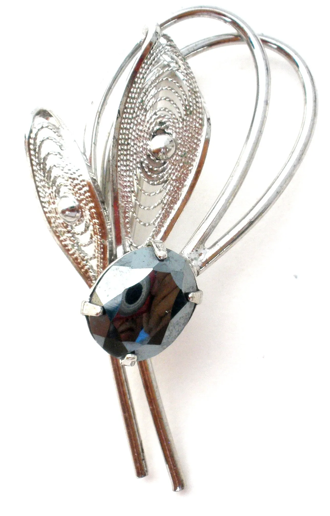 Zeidell's Sterling Silver Hematite Brooch Pin