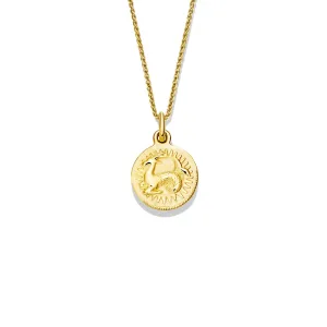 Zodiac Capricorn Necklace Pendant Yellow Gold